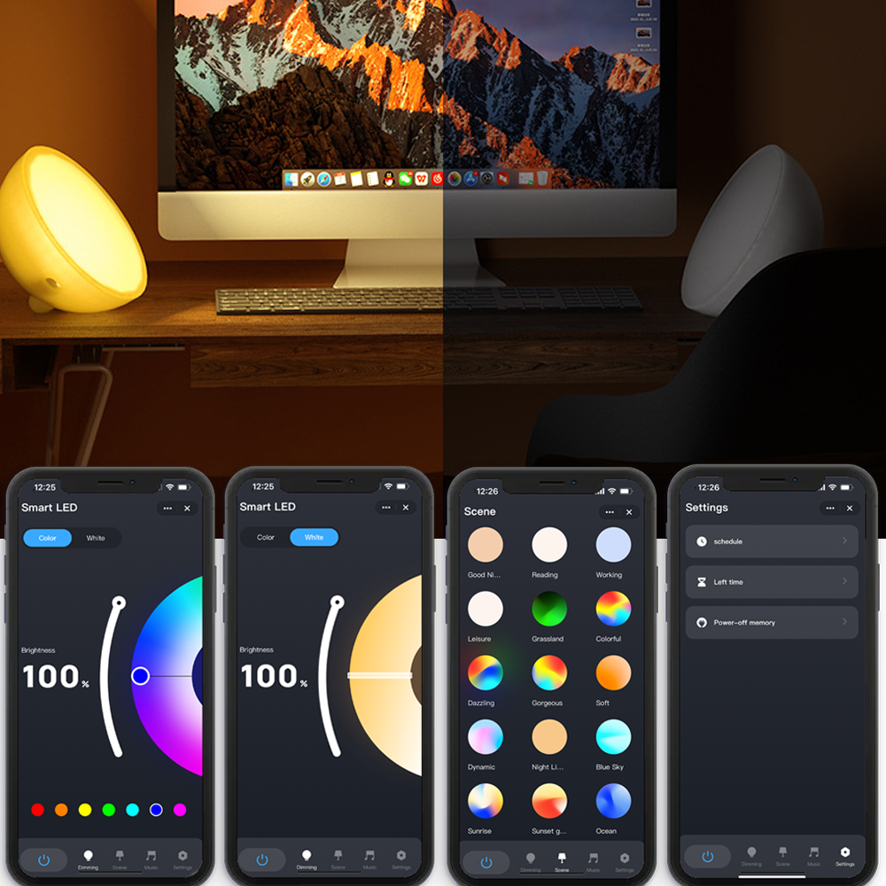 WiFi+Bluetooth Smart Portable  – обзор и цена Rgb Desk Lamp Smart