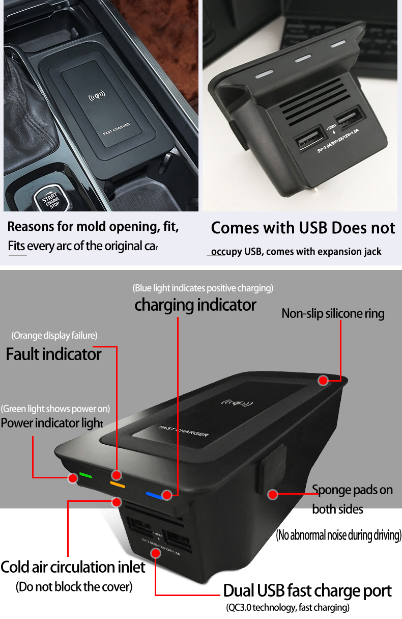 15w Wireless Charger for Volvo – обзор и цена Wireless Phone Charger Pad
