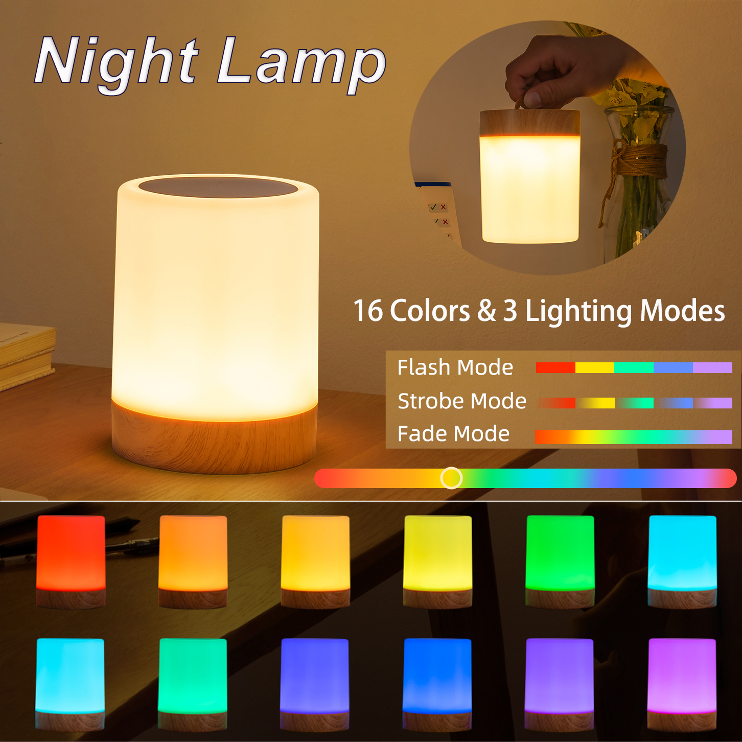 16 Colors Night Light Smart To – обзор и цена Rgb Desk Lamp Smart